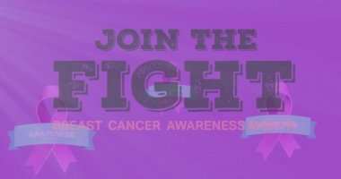 Göğüs kanseri farkındalığı metninin pembe meme kanseri kurdeleleri üzerine animasyonu. Göğüs kanseri pozitif farkındalık kampanyası konsepti dijital olarak üretildi.