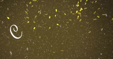 Yeşil arka planda konfeti üzerine tebrik mesajının animasyonu. parti ve kutlama konsepti dijital olarak oluşturulmuş video.