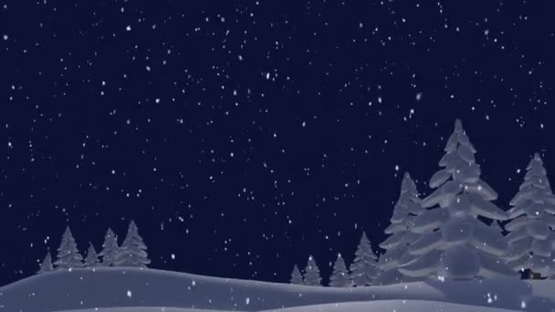 Animation Joyeux Texte Noël Sur Les Paysages Hiver Noël Hiver — Video