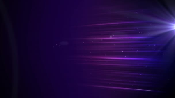 Animazione Linee Luminose Viola Con Particelle Tremolanti Colore Modello Concetto — Video Stock