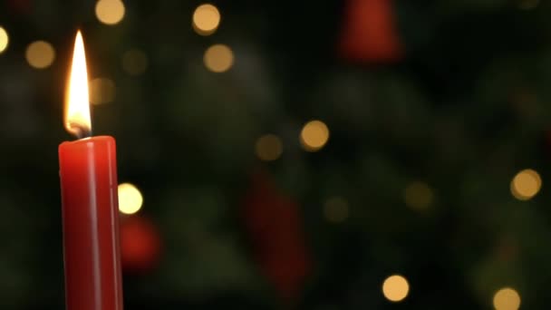 Анимация Веселого Рождественского Текста Над Свечой Рождество Зима Традиции Празднование — стоковое видео