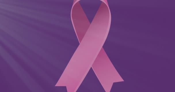 Animation Breast Cancer Awareness Text Pink Breast Cancer Ribbons Breast — Stock Video