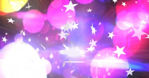 Animation Christmas Stars Falling Pink Background Christmas Tradition Celebration Concept — Stock Video