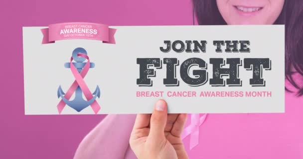 유방암 문자를 여성에게 애니메이션으로 전달하는 것입니다 유방암 캠페인은 디지털로 만들어 — 비디오