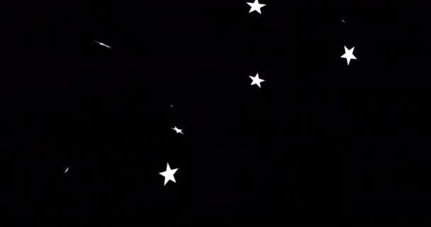 Animación Estrellas Navideñas Cayendo Sobre Fondo Negro Navidad Tradición Concepto — Vídeos de Stock