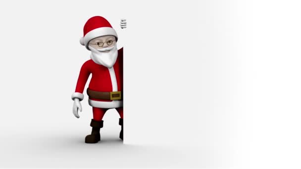 Animatie Van Gelukkige Kersttekst Kerstman Kerstmis Winter Traditie Viering Concept — Stockvideo