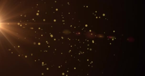 Анимация Золотых Точек Движущихся Черном Фоне Празднование Праздник Концепция Цифрового — стоковое видео
