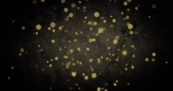 Animacja Złotych Kropek Spadających Czarne Tło Świętowanie Koncepcja Święta Wideo — Wideo stockowe