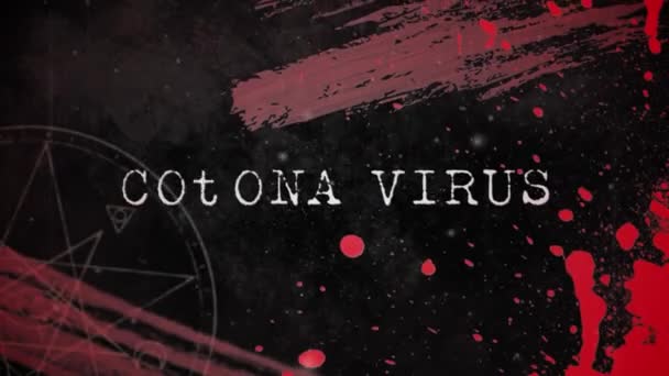 Animation Falling Covid Cells Corona Virus Text Παγκόσμια Covid Πανδημία — Αρχείο Βίντεο