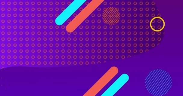 Анимация Цветовых Геометрических Фигур Фиолетовом Фоне Цветовая Двигательная Концепция Цифрового — стоковое видео