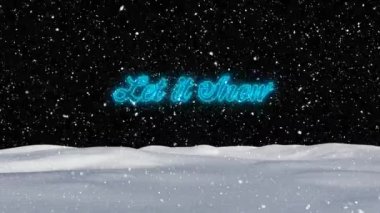 Karların yağışının ve kış manzarasının üzerine yazılan bir animasyon. Noel, kış, gelenek ve kutlama konsepti dijital olarak oluşturulmuş video.