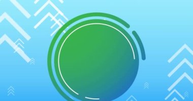 Mavi arka planda beyaz sembollü yeşil daireli iki kırmızı kiraz animasyonu. yiyecek ve beslenme konsepti dijital olarak üretilen video.