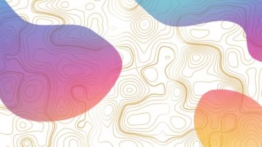 Değişken sıvı şekilli altın çizgilerin animasyonu. renk, model ve hareket konsepti dijital olarak oluşturulmuş video.