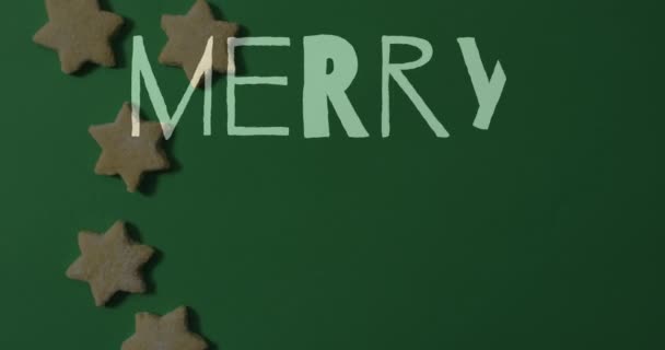 Animation Merry Christmas Text Christmas Tree Christmas Tradition Celebration Concept — Stock Video