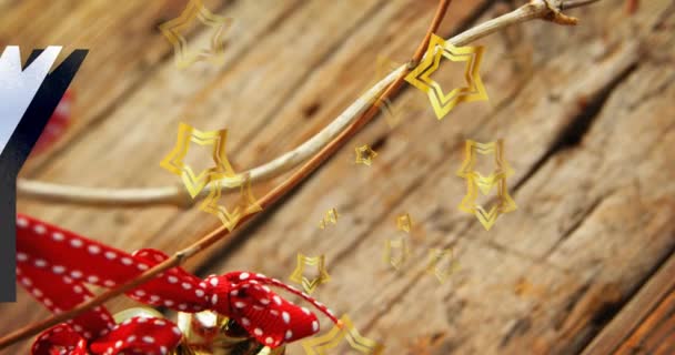 Animação Texto Alegria Sobre Estrelas Cadentes Animação Feliz Natal Texto — Vídeo de Stock