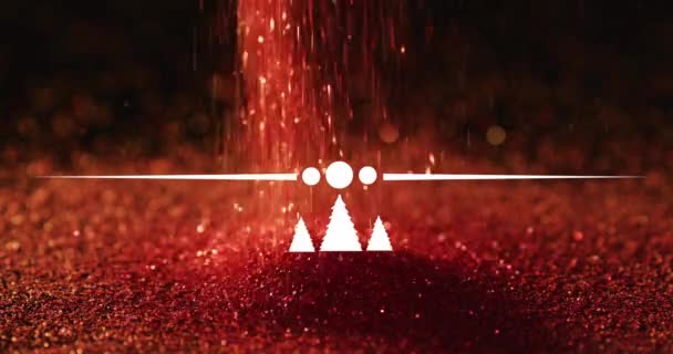 Animation Joyeuses Vacances Texte Sur Chute Des Paillettes Noël Tradition — Video