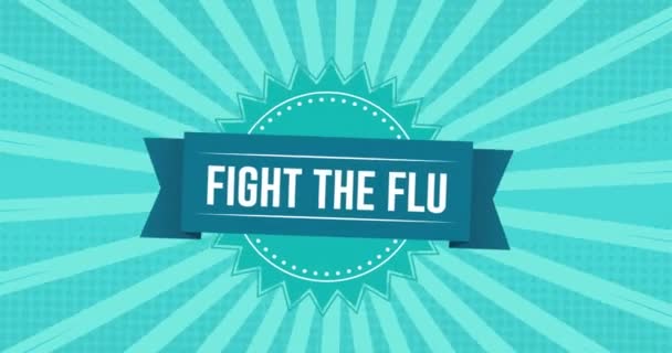 Animation Fight Flu Text Lines Green Background Medical Healthcare Services — Stock Video