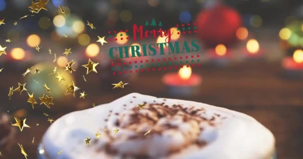 Animation Merry Christmas Text Christmas Coffee Christmas Tradition Celebration Concept Video Clip