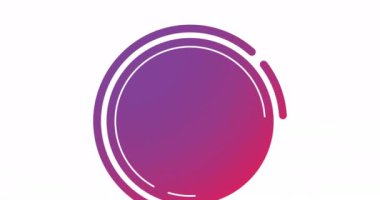 Mavi karelerde pembe çemberde yeşil biber animasyonu. yiyecek ve beslenme konsepti dijital olarak üretilen video.