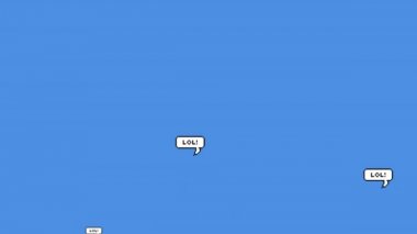 Mavi zemin üzerinde çoklu lol metin konuşma baloncukları animasyonu. Sosyal medya, bağlantı ve iletişim konsepti dijital olarak oluşturulmuş video.