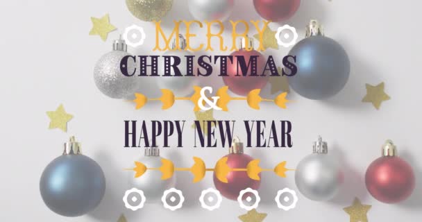 Animation Joyeux Texte Noël Sur Les Décorations Noël Noël Tradition — Video