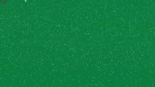 Animatie Van Sneeuw Vallen Kerst Decoraties Groene Achtergrond Kerstmis Traditie — Stockvideo