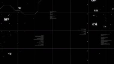 Siyah arka planda veri işleme ve iletişim ağının animasyonu. küresel iletişim ağı ve sosyal medya teknolojisi konsepti dijital olarak oluşturulmuş video.