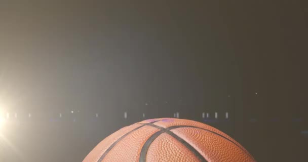 Animación Brillantes Partículas Oro Moviéndose Sobre Baloncesto Concepto Deporte Competición — Vídeo de stock