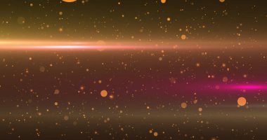 Kahverengi arka planda hareket eden ışıkların ve altın noktaların görüntüsü. Kutlama ve şenlik kavramı dijital olarak oluşturuldu.