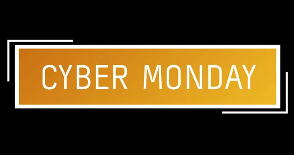 Image White Orange Cyber Monday Text Appearing Black Screen — Stock Photo, Image