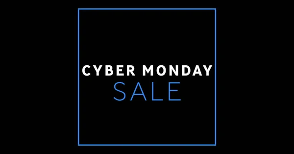 Imagem Branco Azul Cyber Monday Texto Venda Aparecendo Contra Uma — Fotografia de Stock