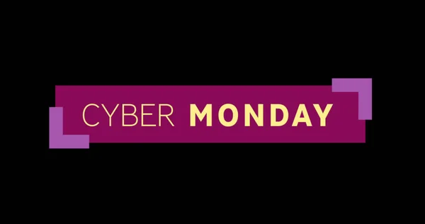 Image Yellow Purple Cyber Monday Text Appearing Black Screen — Stock Photo, Image