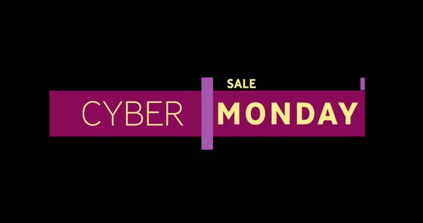 Imagem Amarelo Roxo Cyber Monday Texto Venda Aparecendo Contra Uma — Fotografia de Stock