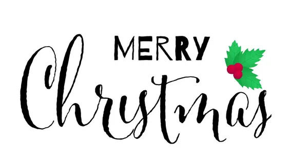 Image Merry Christmas Text Christmas Decorations White Background Christmas Winter — Stock Photo, Image