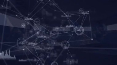 Veri işleme üzerinden bağlantı ağlarının animasyonu. küresel ağlar ve bağlantılar konsepti dijital olarak oluşturulmuş video.