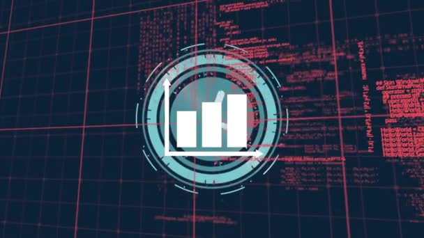 Animering Databehandling Och Klocka Rör Sig Snabbt Över Omkrets Global — Stockvideo