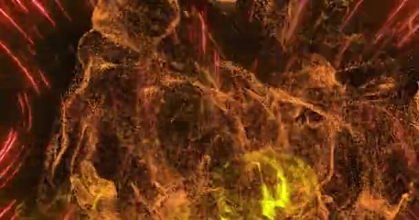 Animație Particule Portocalii Galbene Care Mișcă Dungi Lumină Roșie Roz — Videoclip de stoc