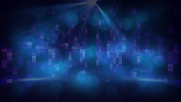 Animation Mur Lumière Clignotant Des Taches Bleues Lumière Sur Dancefloor — Video