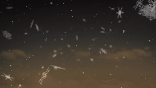 Animáció Alá Felhők Barna Háttér Tél Karácsony Hagyomány Ünnepség Koncepció — Stock videók
