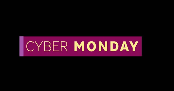 Image Yellow Purple Cyber Monday Text Appearing Black Screen — Stock Photo, Image