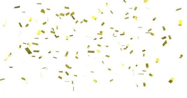 Imagem Digital Confete Ouro Caindo Contra Fundo Branco — Fotografia de Stock