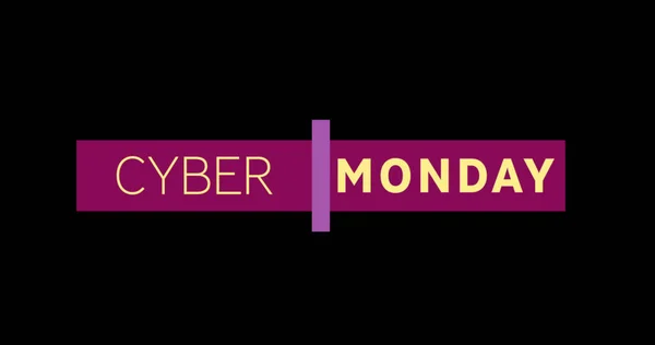 Image Yellow Purple Cyber Monday Text Appearing Black Screen — Stock Photo, Image