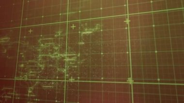 Kahverengi ekranda işlem verileri üzerinde DNA sarmalı oluşturan yeşil ızgara ve parçacıkların animasyonu. küresel bilim, eğitim ve araştırma teknolojisi konsepti dijital olarak oluşturulmuş video.