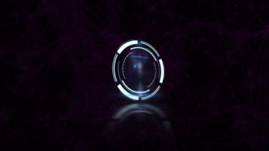 Siyah arkaplan üzerindeki tarama alanının animasyonu. küresel bağlantılar ve veri işleme konsepti dijital olarak oluşturulmuş video.