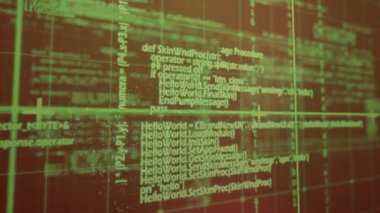 Kahverengi ekranda dönen yeşil verileri ve DNA sarmalını işleme animasyonu. küresel bilim, eğitim ve araştırma teknolojisi konsepti dijital olarak oluşturulmuş video.