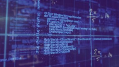 Mavi ekranda dönen mavi veri ve DNA sarmalının işleme animasyonu. küresel bilim, eğitim ve araştırma teknolojisi konsepti dijital olarak oluşturulmuş video