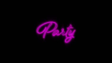 Siyah arka planda yanıp sönen pembe neonlu kahve metninin animasyonu. küresel iletişim ve dijital arayüz teknolojisi kavramı dijital olarak oluşturulmuş video.