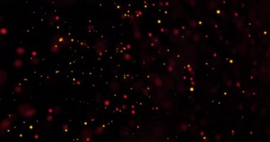 Çoklu kırmızı parçacıkların dijital animasyonu siyah arkaplana karşı bir DNA yapısı oluşturuyor. tıbbi araştırma ve teknoloji konsepti