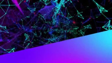 Siyah arka planda hareket eden renkli iletişim ağlarının animasyonu. iletişim ağı ve dijital arayüz teknolojisi konsepti dijital olarak oluşturulmuş video.