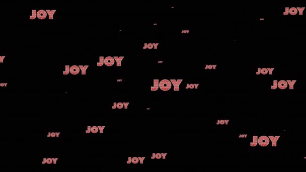 Animation Texte Joie Répétition Noël Sur Fond Noir Noël Hiver — Video